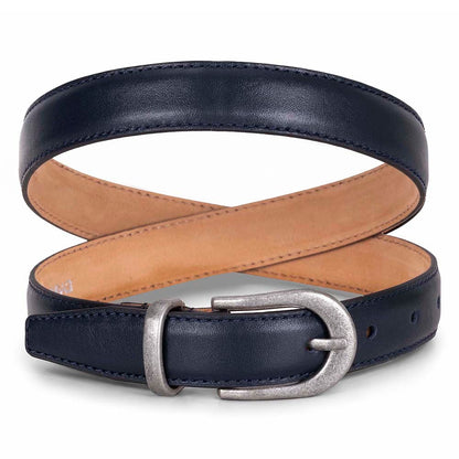 Bloom in Still Women Genuine Leather Belt - Navy Plain