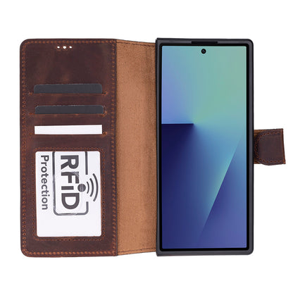 Wallet ID Leather Samsung Galaxy Z Fold 7 Folio Case