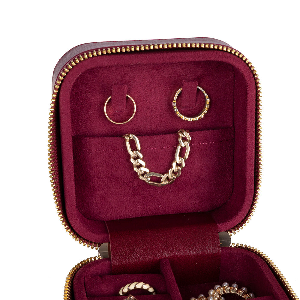 Amanda Leather Jewelry Box, Medium