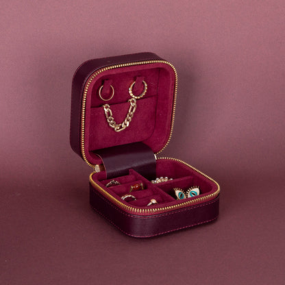 Amanda Leather Jewelry Box, Medium