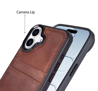 Flex Cover Leather iPhone 17 Case with Card Holder