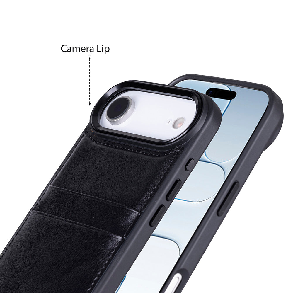 Flex Cover Leather iPhone 17 Air Case with Card Holder