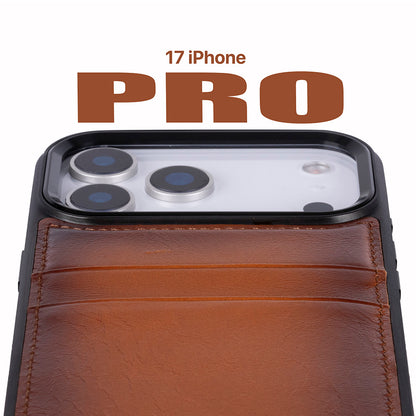 Flex Cover Leather iPhone 17 Pro Case with Card Holder