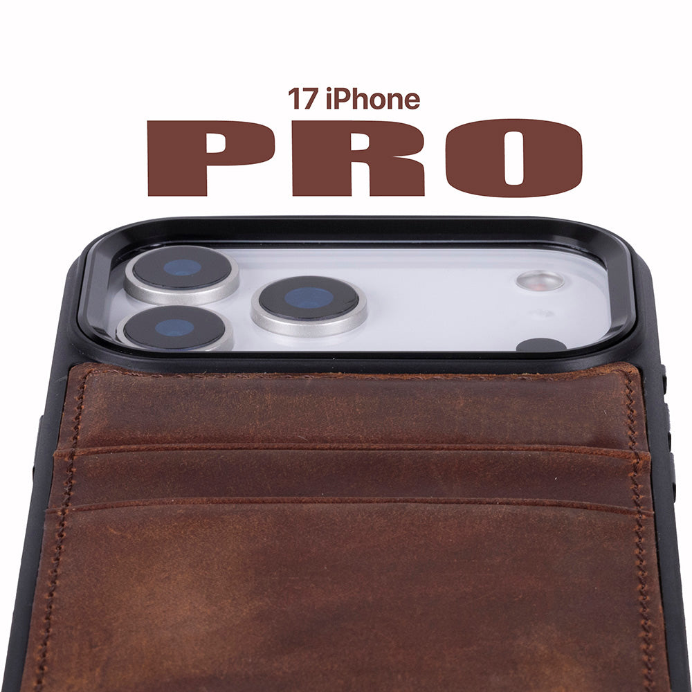 Flex Cover Leather iPhone 17 Pro Case with Card Holder