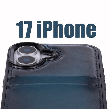 Flex Cover Leather iPhone 17 Case with Card Holder