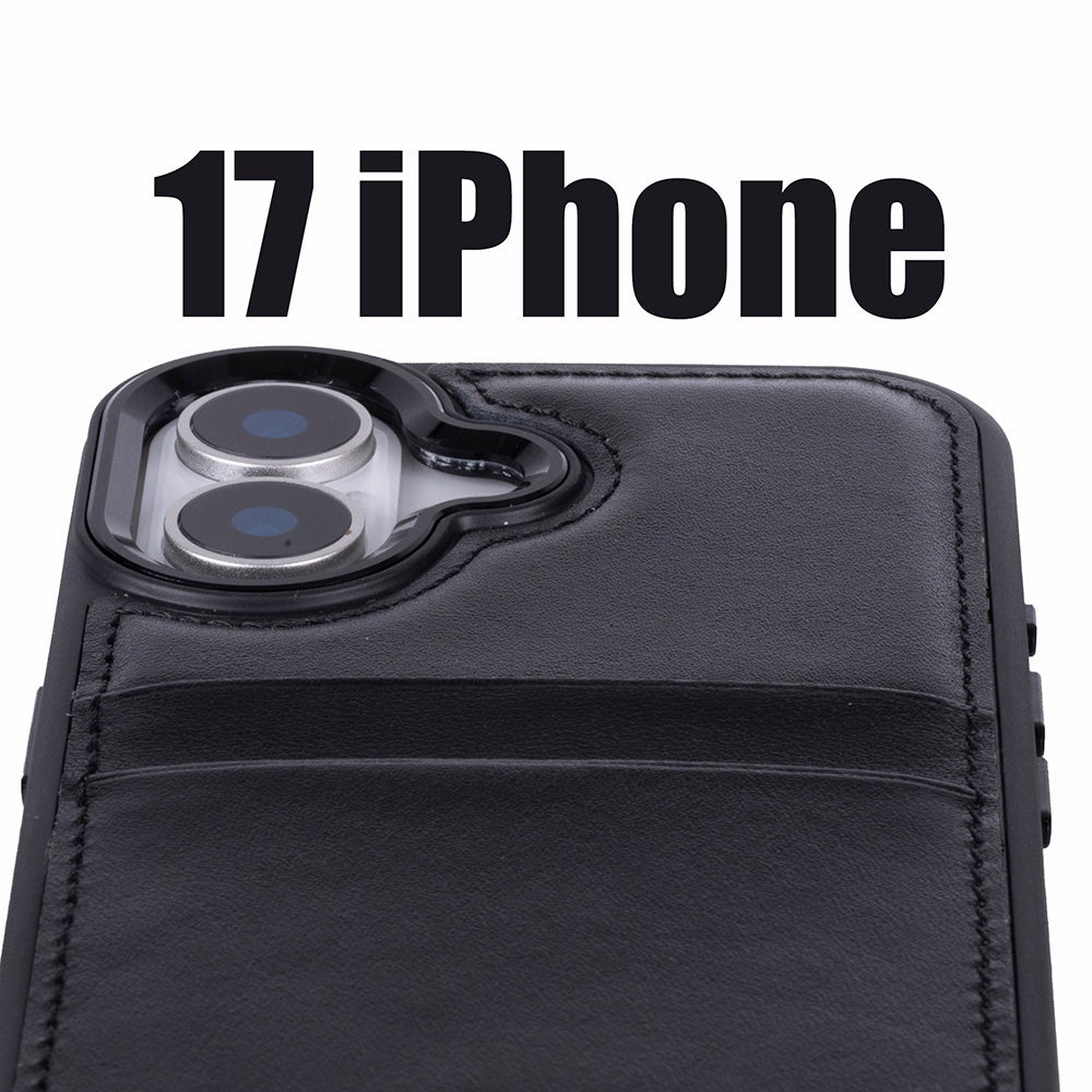 Flex Cover Leather iPhone 17 Case with Card Holder