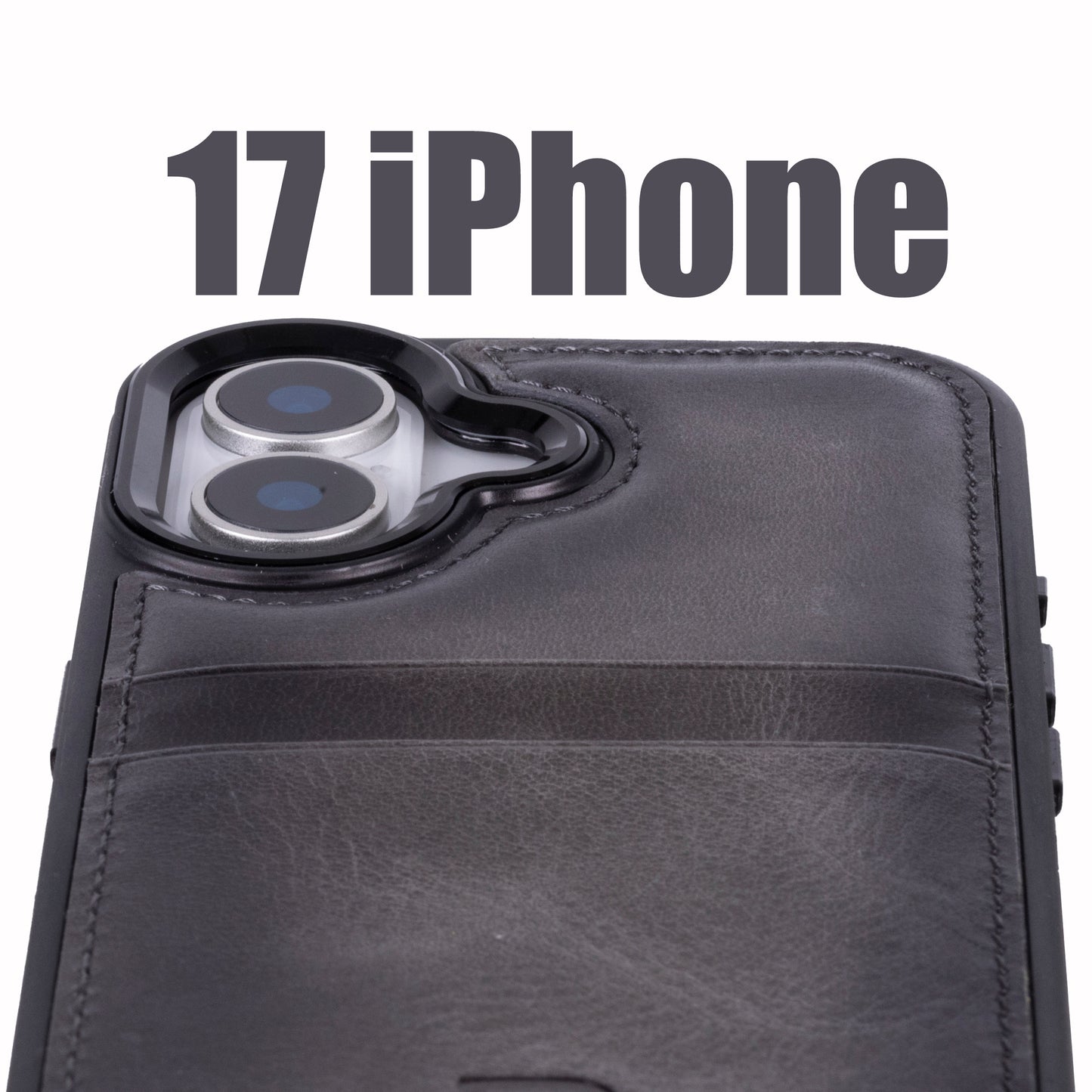 Flex Cover Leather iPhone 17 Case with Card Holder