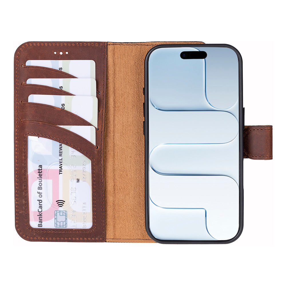 Magic iPhone 17 Detachable Leather Wallet Case