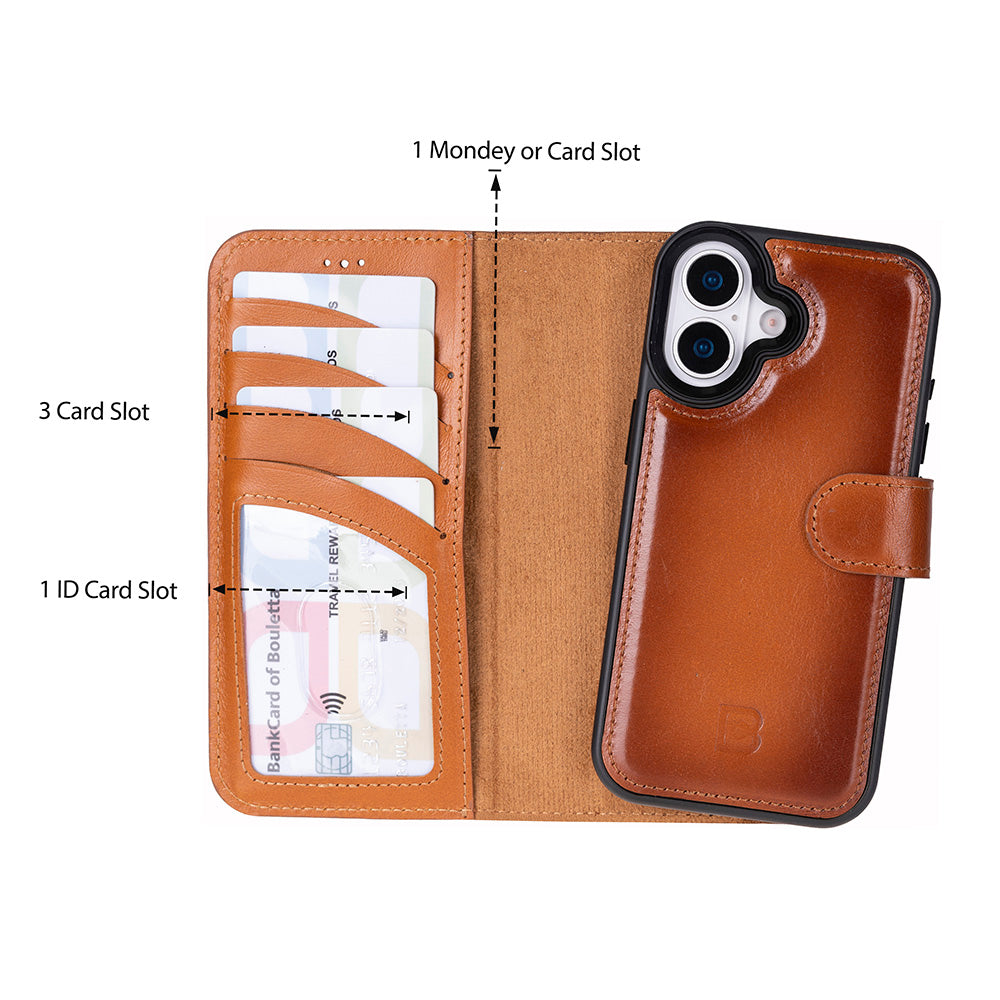 Magic iPhone 17 Detachable Leather Wallet Case