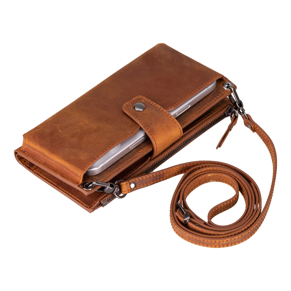 Lozan Strap Leather Crossbody Wallet