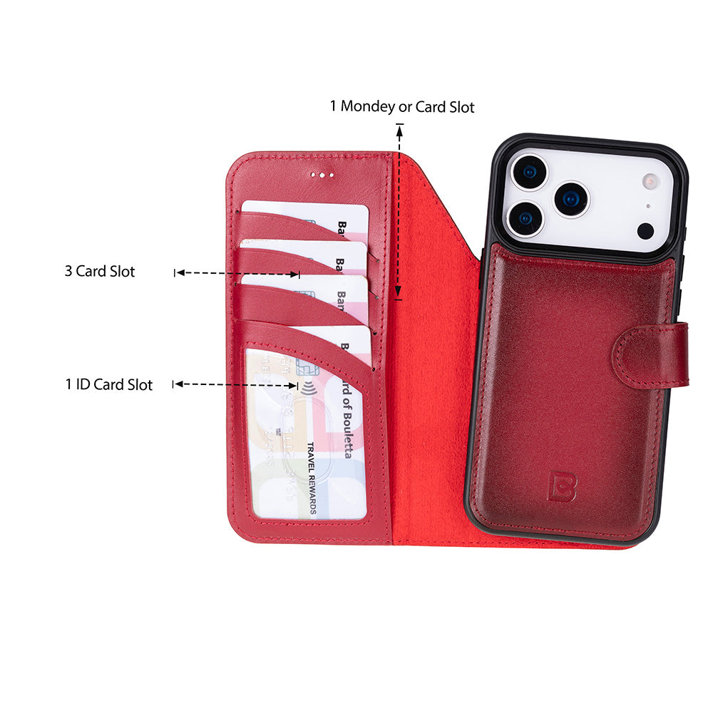Magic iPhone 17 Pro Detachable Leather Wallet Case