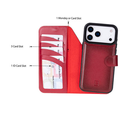 Magic iPhone 17 Pro Detachable Leather Wallet Case