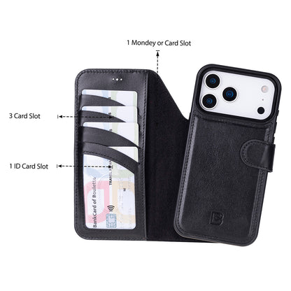 Magic iPhone 17 Pro Detachable Leather Wallet Case