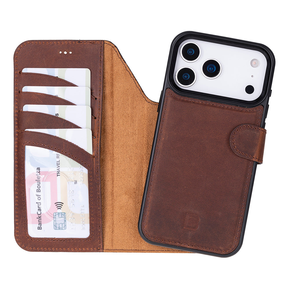 Magic iPhone 17 Pro Max Detachable Leather Wallet Case