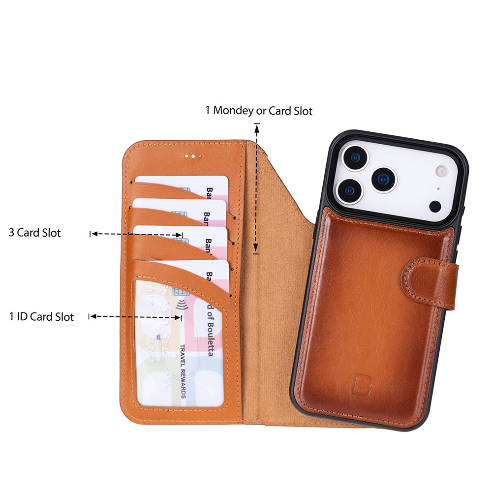 Magic iPhone 17 Pro Detachable Leather Wallet Case