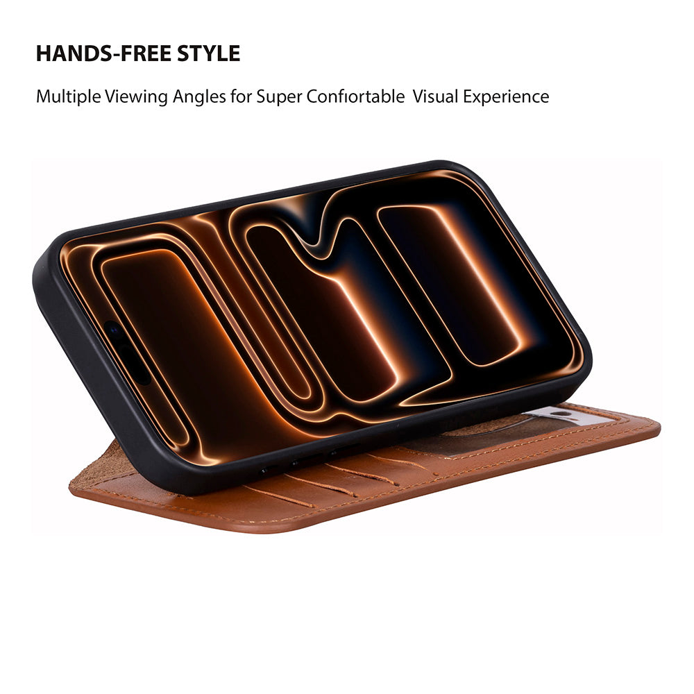 Magic iPhone 17 Pro Max Detachable Leather Wallet Case