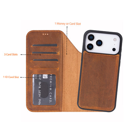 Magic iPhone 17 Pro Leather Detachable Wallet Case