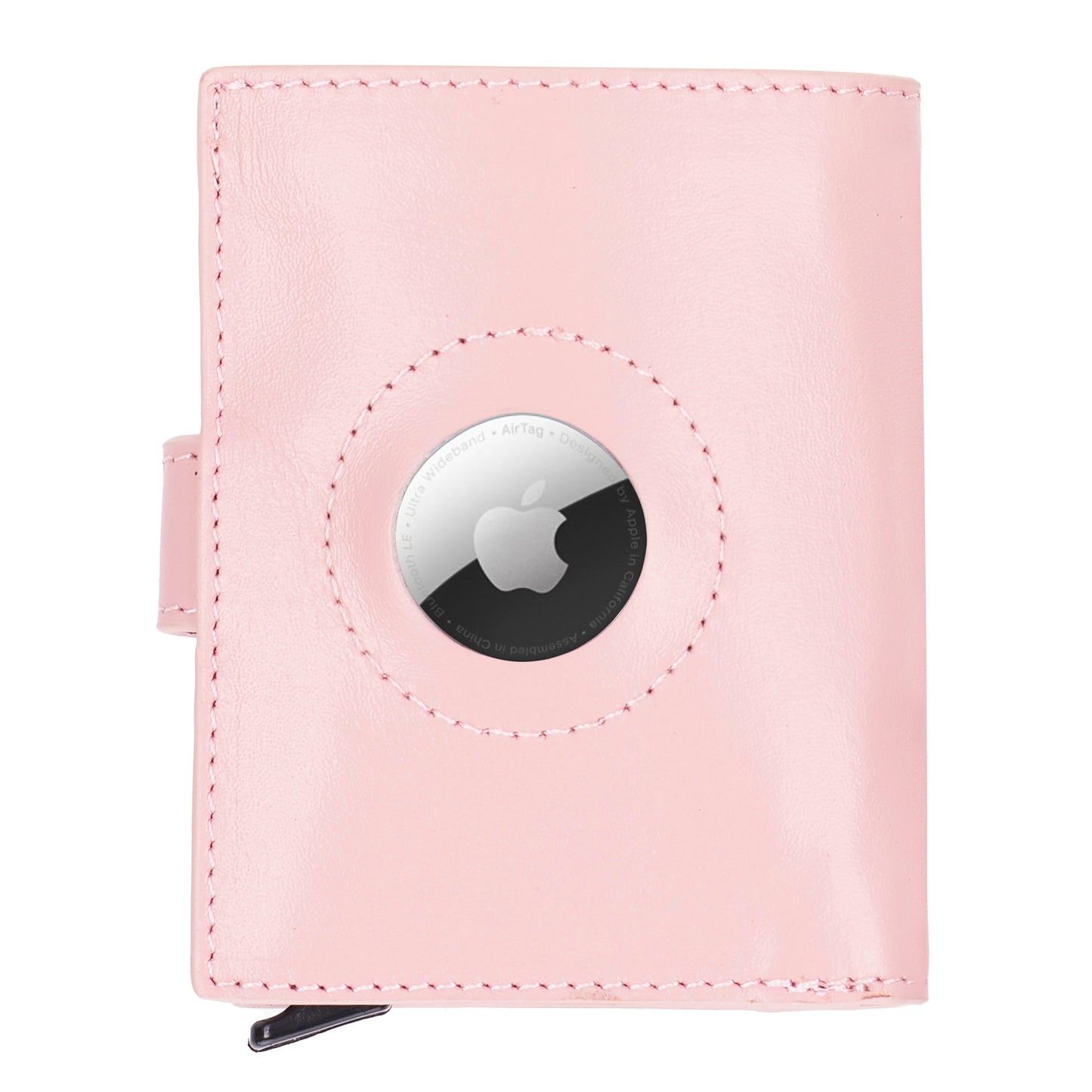 Palertag Zip Mechanical Leather Card Holder with AirTag Slot