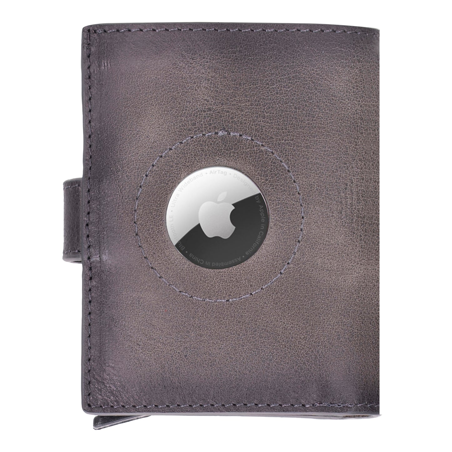 Palertag Zip Mechanical Leather Card Holder with AirTag Slot