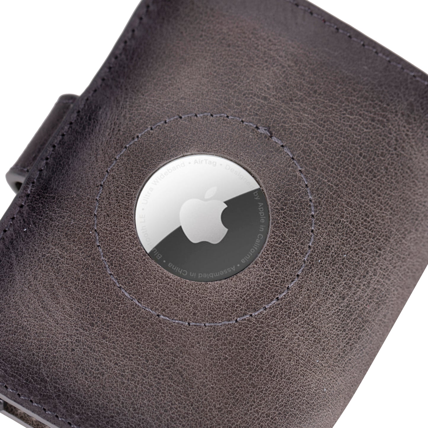 Palertag Zip Mechanical Leather Card Holder with AirTag Slot