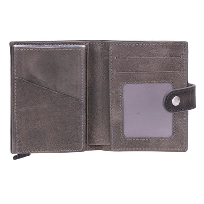 Palertag Zip Mechanical Leather Card Holder with AirTag Slot