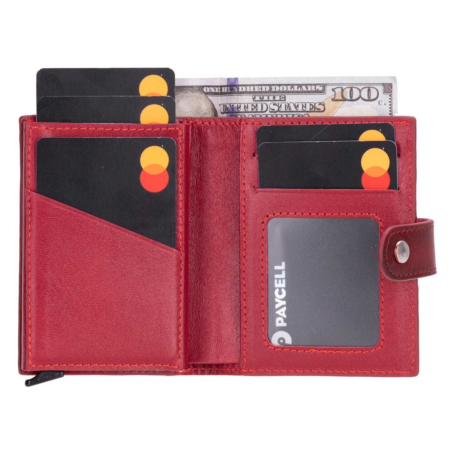 Palertag Zip Mechanical Leather Card Holder with AirTag Slot