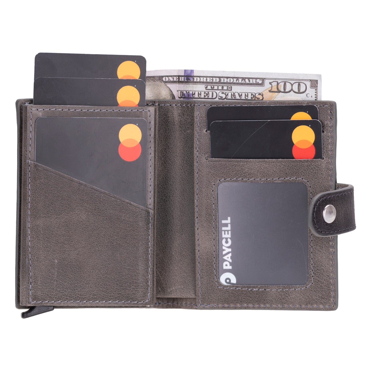 Palertag Zip Mechanical Leather Card Holder with AirTag Slot