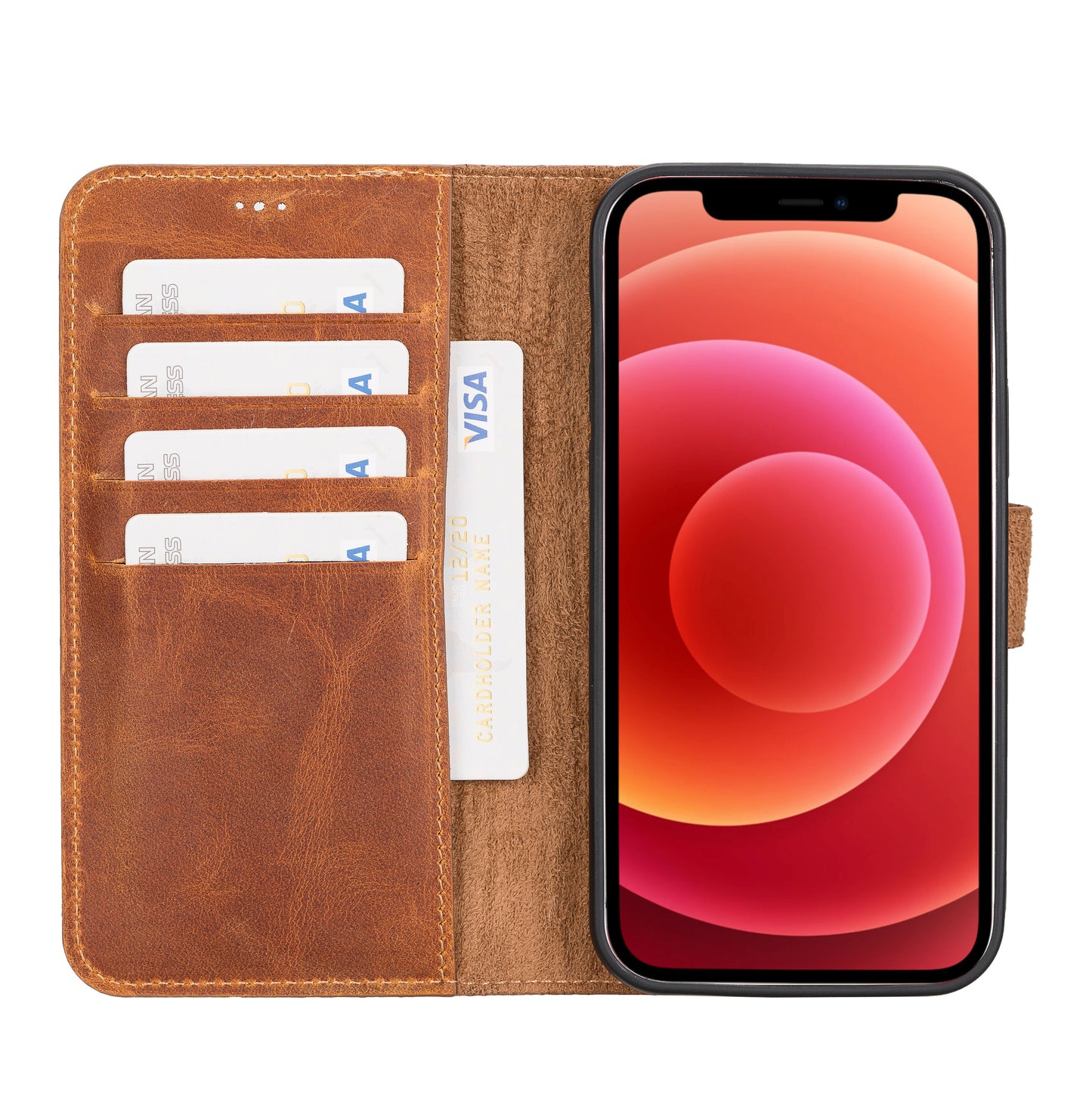 Magic iPhone 12 / 12 Pro Detachable Leather Wallet Case