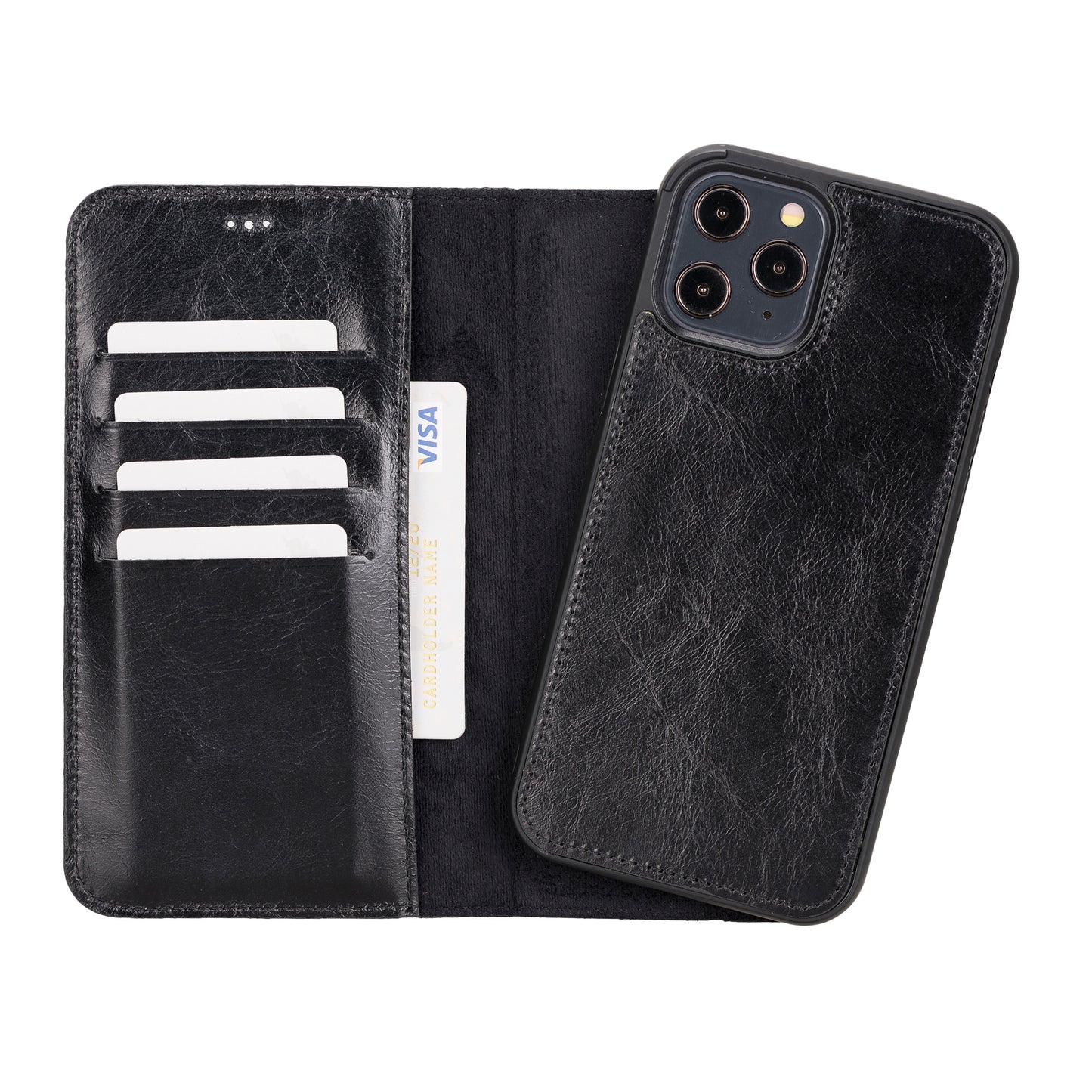 Magic iPhone 12 Pro Max Detachable Leather Wallet Case