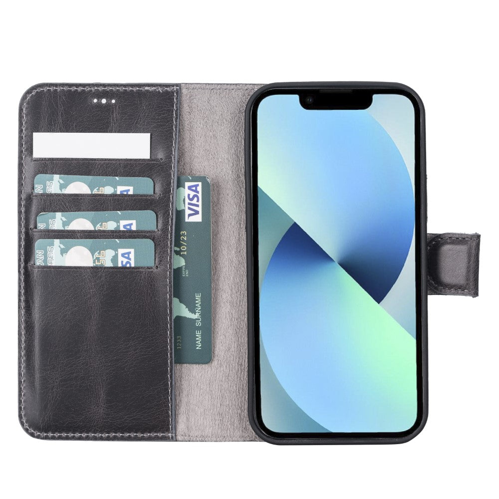 Magic iPhone 12 / 12 Pro Detachable Leather Wallet Case