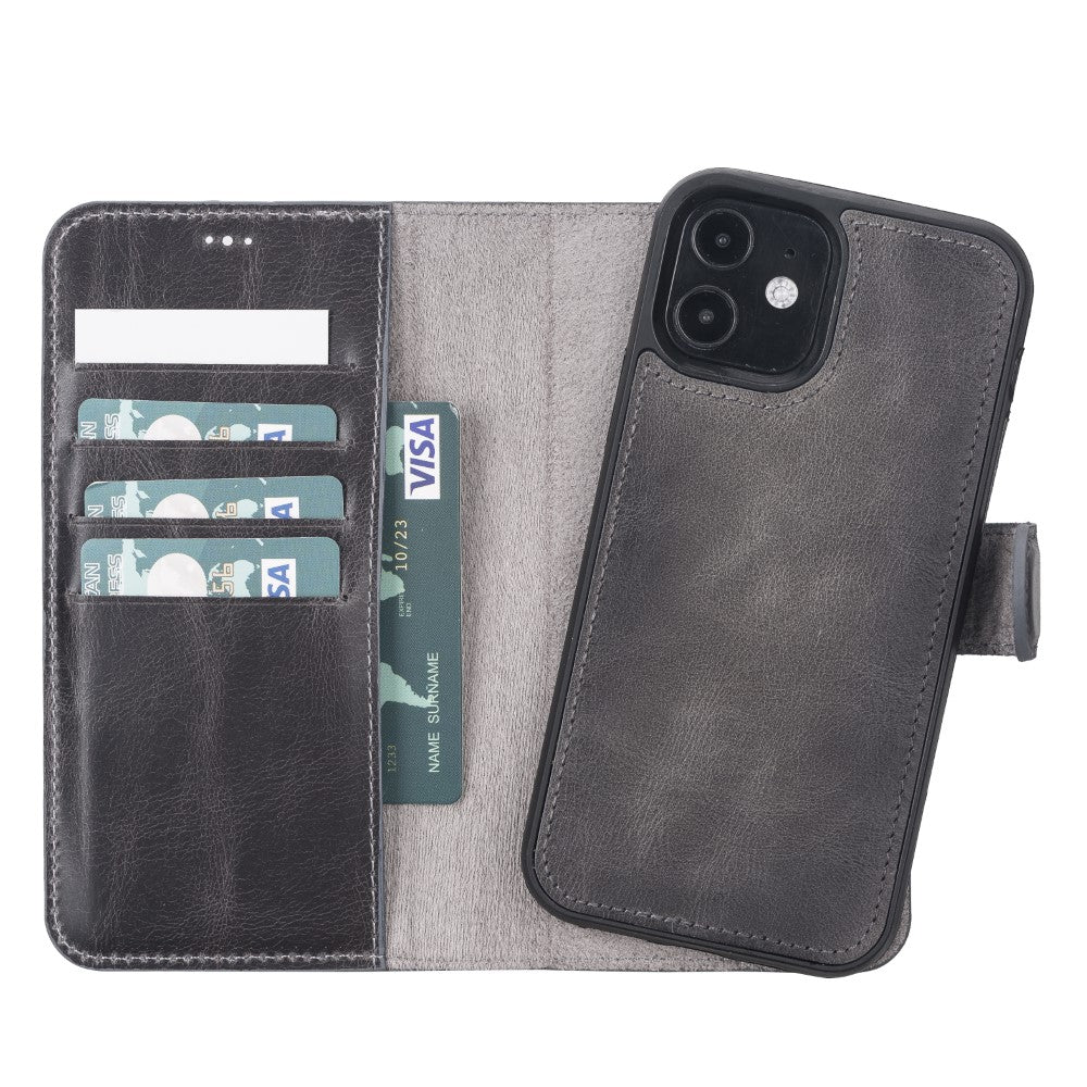 Magic iPhone 12 / 12 Pro Detachable Leather Wallet Case