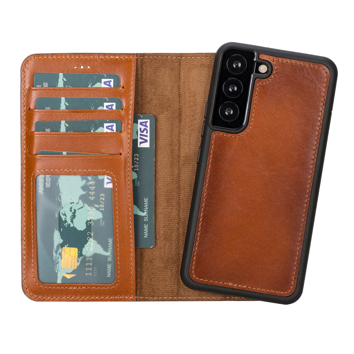 Magic Samsung Galaxy S23 Series Detachable Genuine Leather Wallet Case - MW