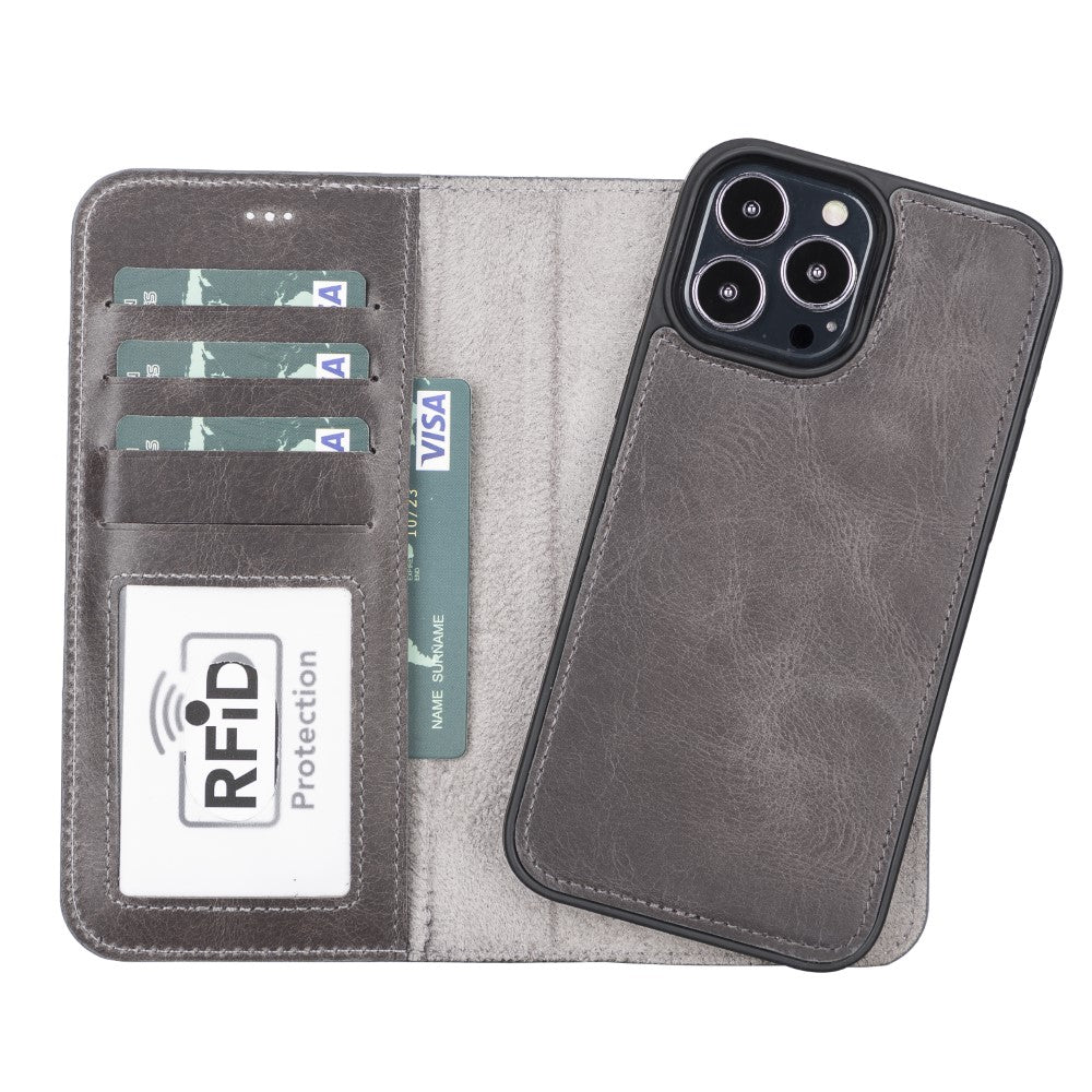Magic iPhone 13 Pro Max Detachable Leather Wallet Case