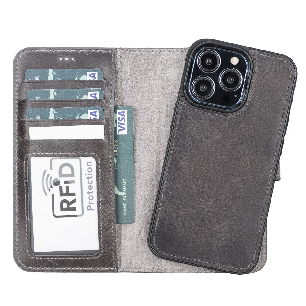 Magic iPhone 13 Pro Detachable Leather Wallet Case