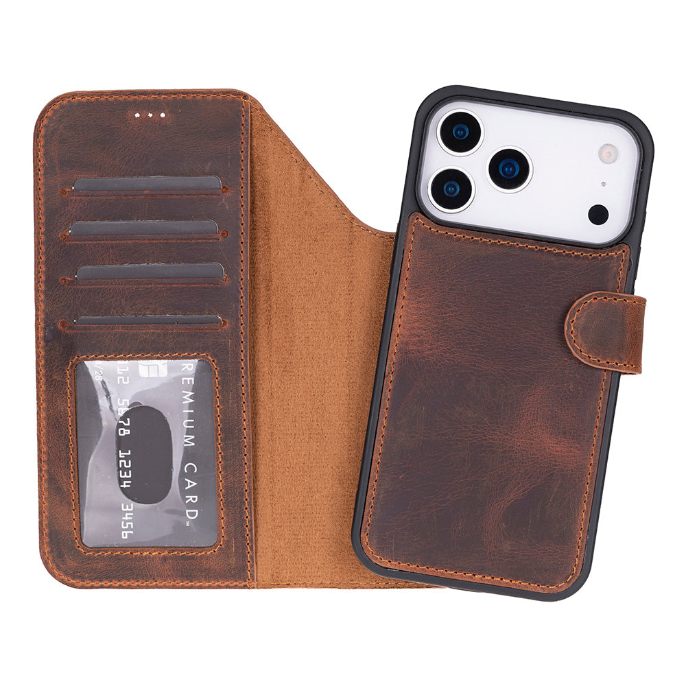 Magic iPhone 17 Pro Max Leather Detachable Wallet Case