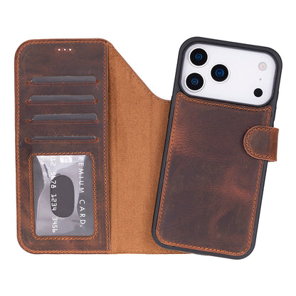 Magic iPhone 17 Pro Max Leather Detachable Wallet Case