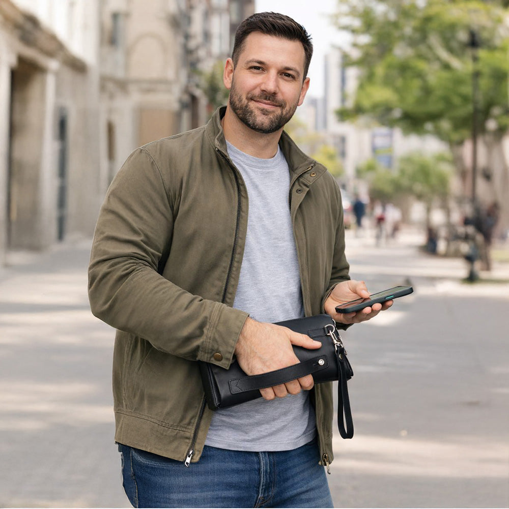 Lupus Leather Clutch Bag