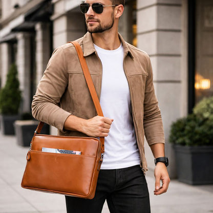 Leeds Slim Leather Laptop / Tablet Sleeve