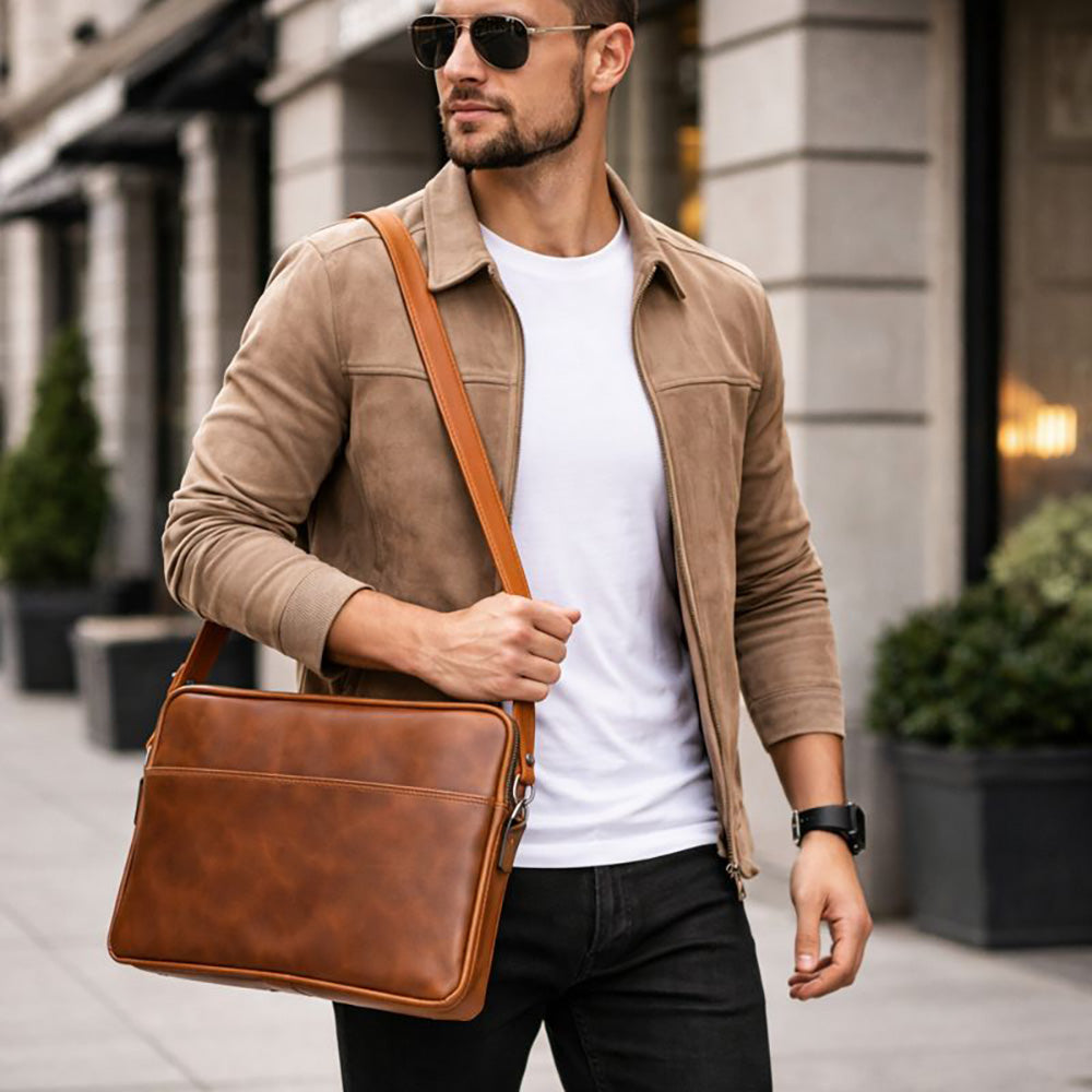 Leeds Slim Leather Laptop / Tablet Sleeve