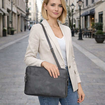 Leeds Slim Leather Laptop / Tablet Sleeve