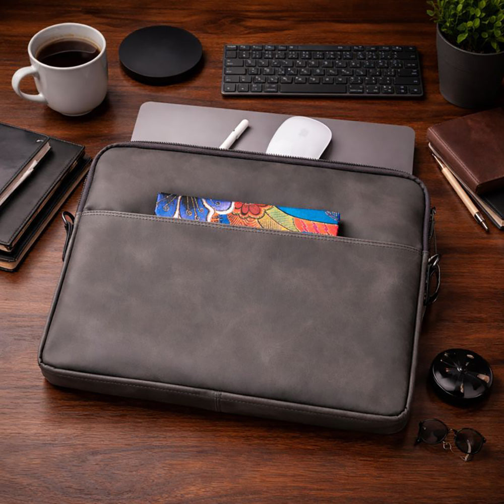 Leeds Slim Leather Laptop / Tablet Sleeve