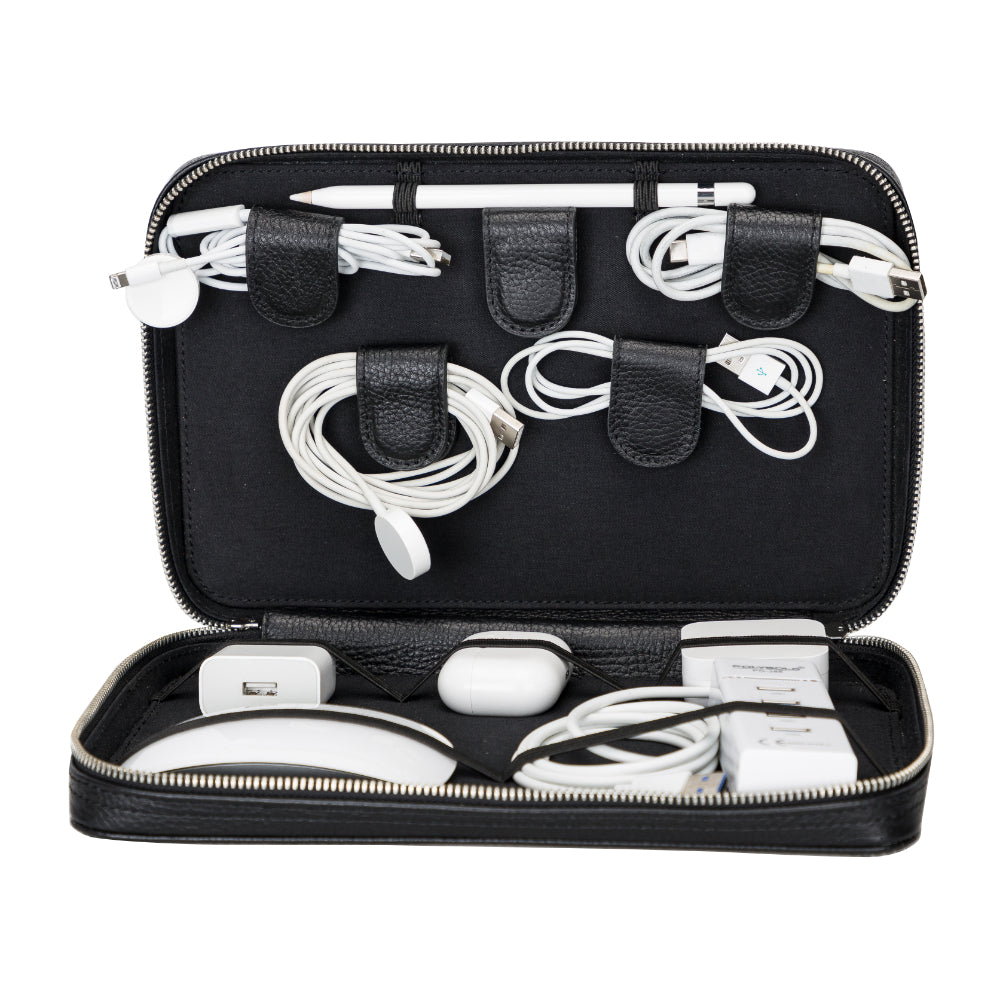 Leather Travel Cable Organizer