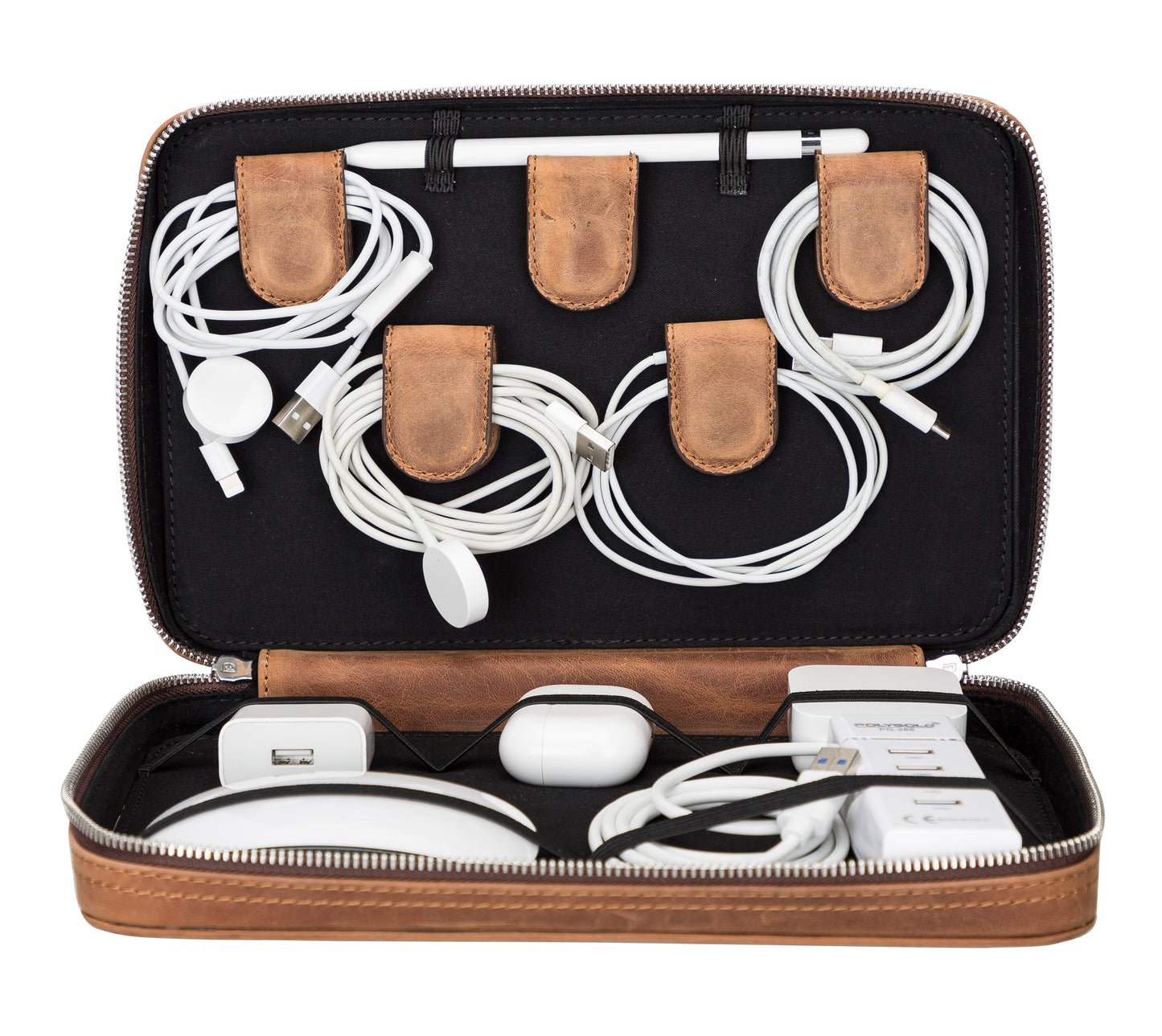 Orbex Leather Travel Cable Organizer