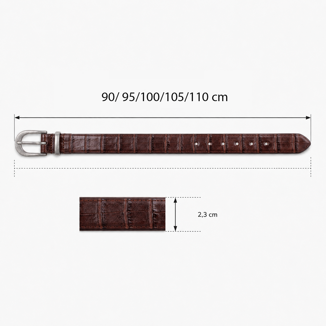 Bloom in Still Women Genuine Leather Belt - Mocha Croco