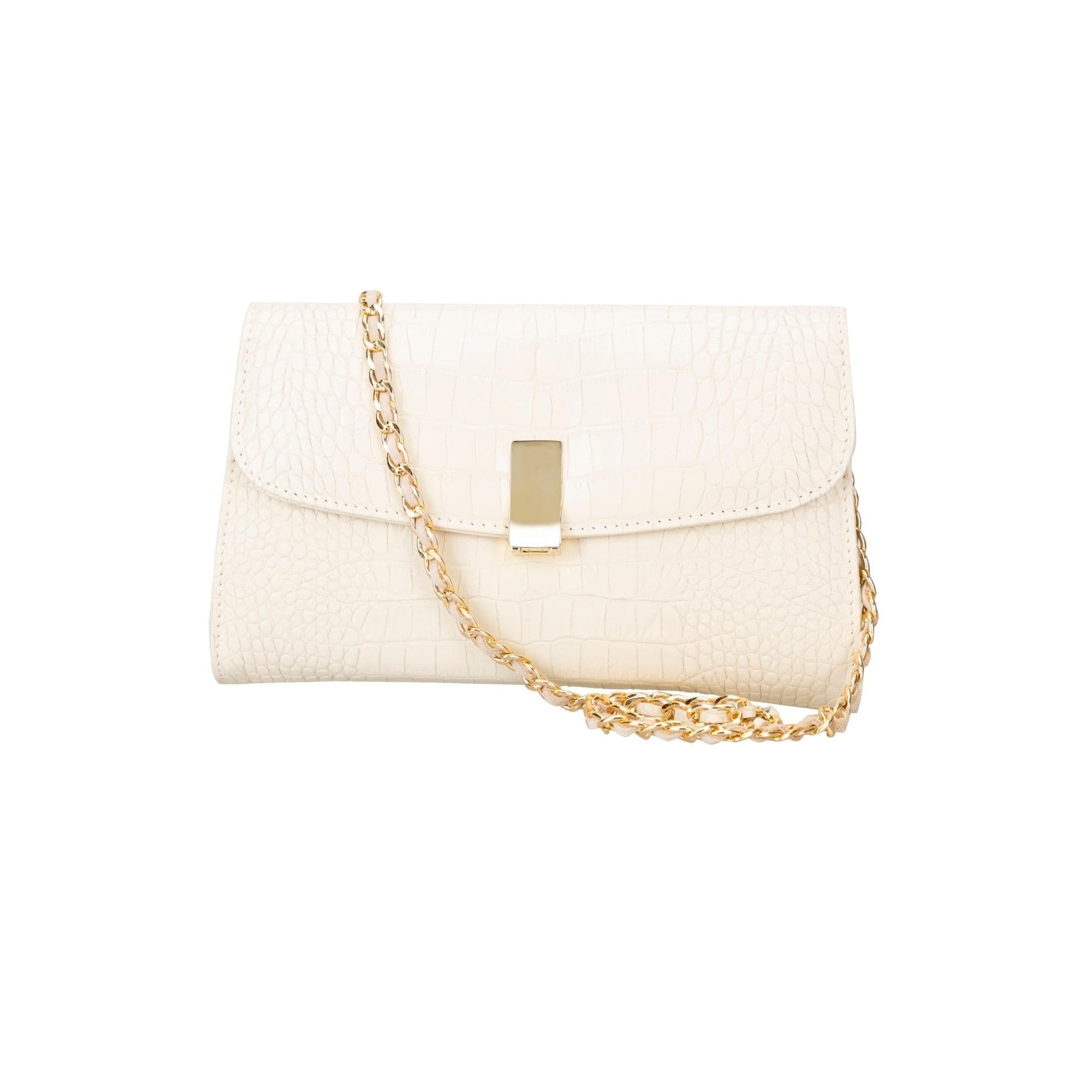 Bouletta Ajax Geniune Leather Women’s Bag Ivory Croc