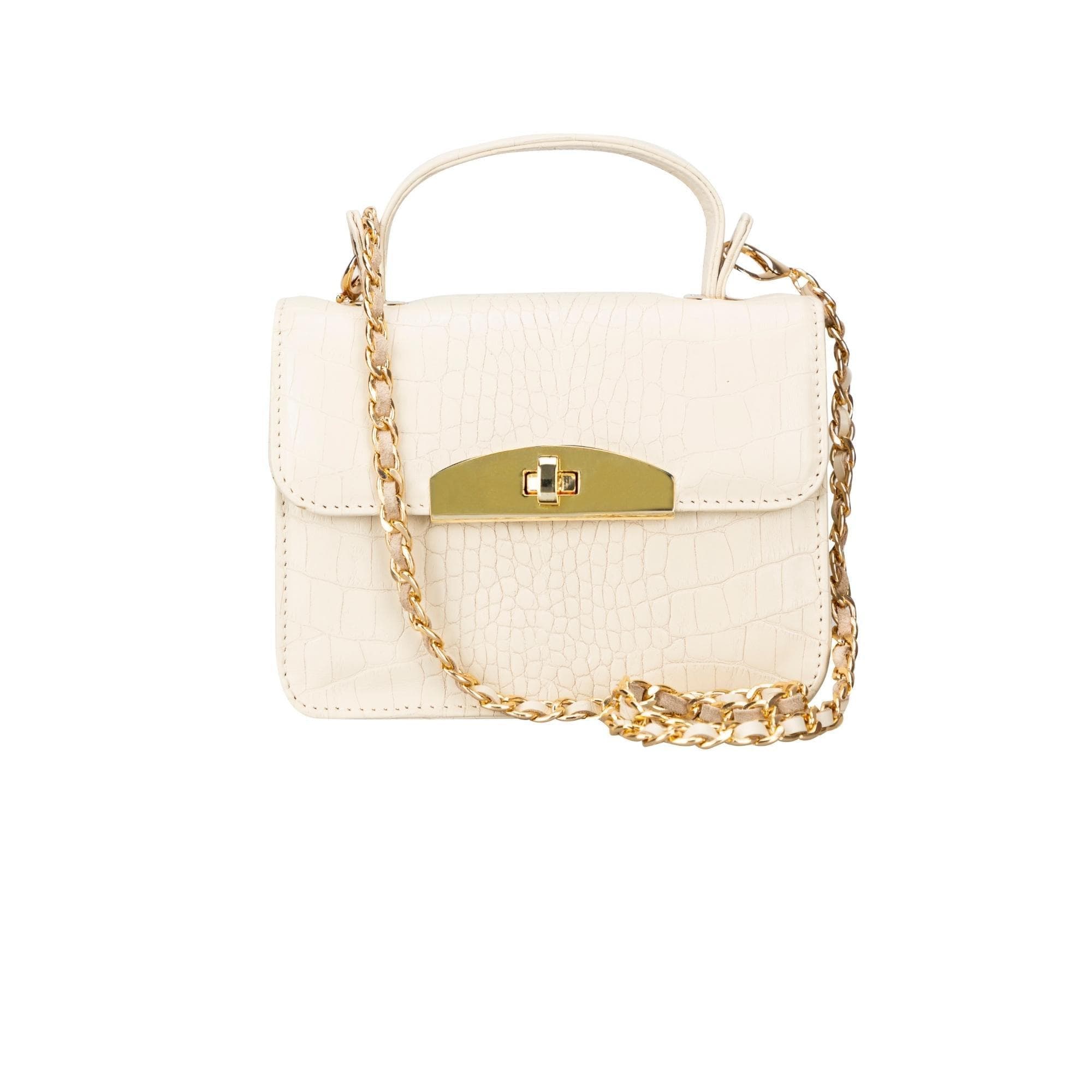 Bouletta Alisha Geniune Leather Women’s Bag Ivory Croc