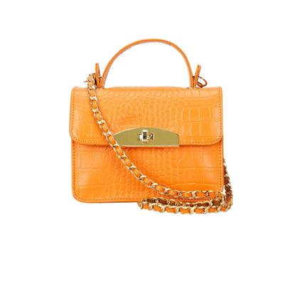 Bouletta Alisha Geniune Leather Women’s Bag Orange Croc