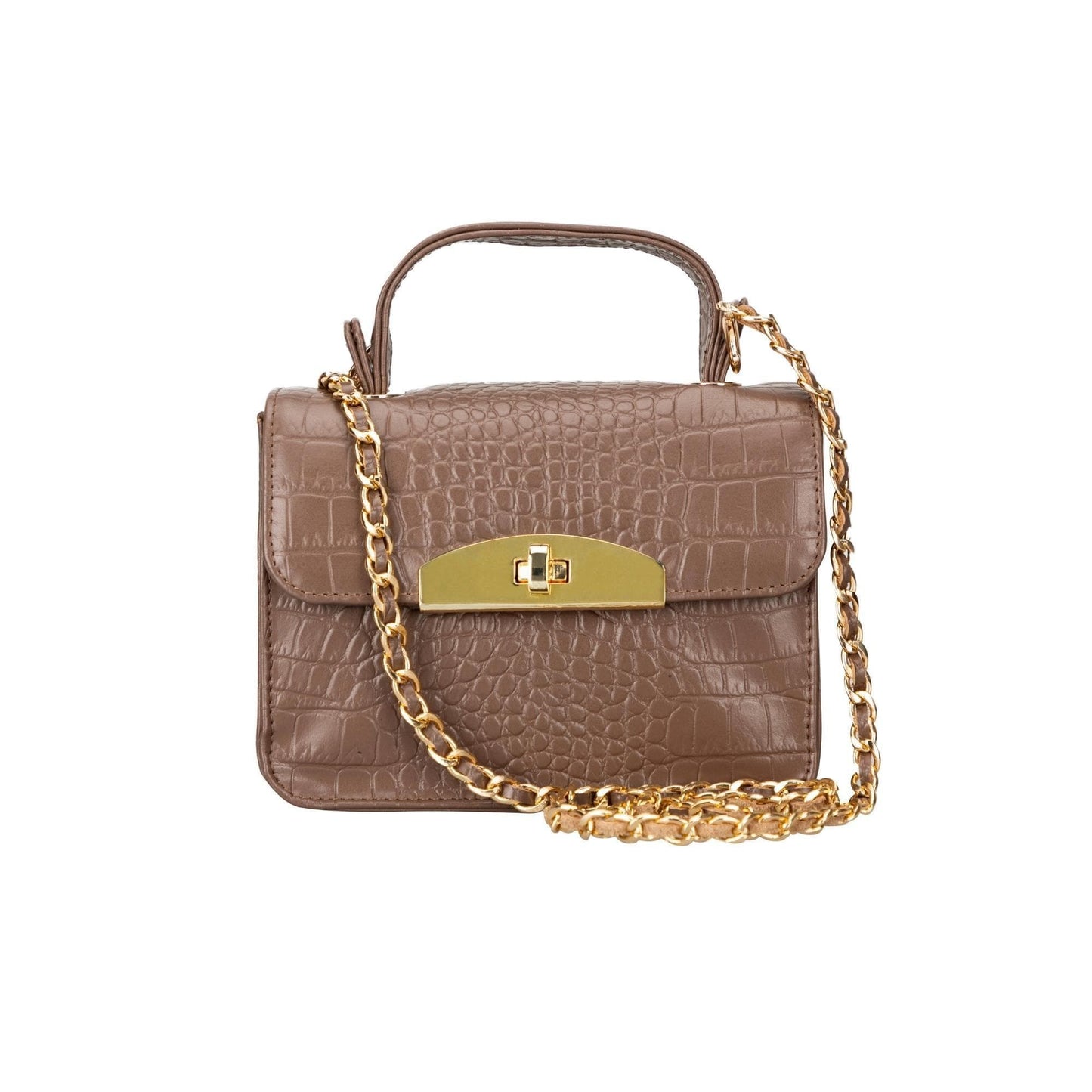 Bouletta Alisha Geniune Leather Women’s Bag Brown Croc