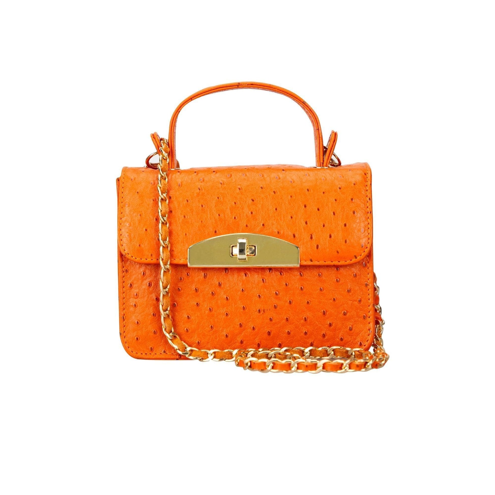 Bouletta Alisha Geniune Leather Women’s Bag Light Orange Ostrich