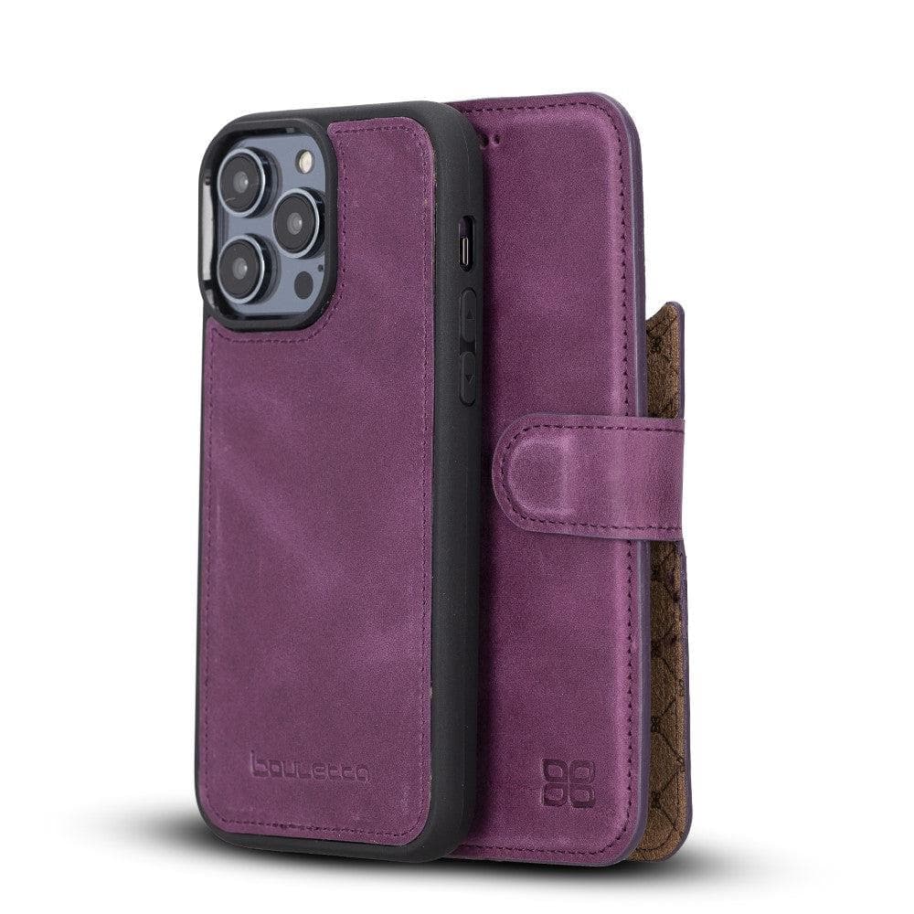 Bouletta Apple iPhone 14 Series Detachable Leather Wallet Case Darker Color - MW iPhone 14 Pro Max / Purple